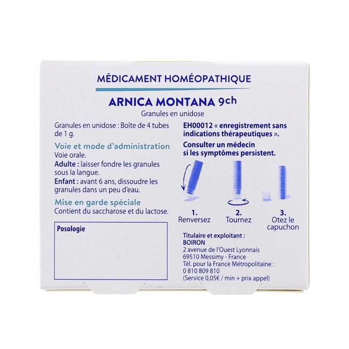 Arnica Montana 9ch doses Boiron - 4 unidoses