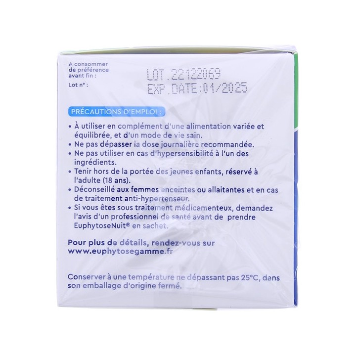 Euphytose Nuit - 20 sachets - Bayer - Complément alimentaire - Sommeil