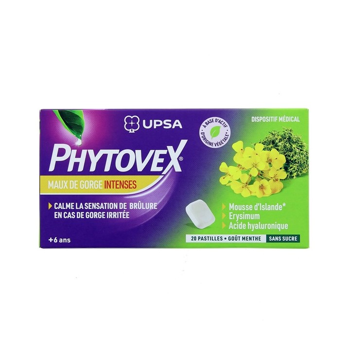 Phytovex Maux de gorge intenses - 20 Pastilles - UPSA