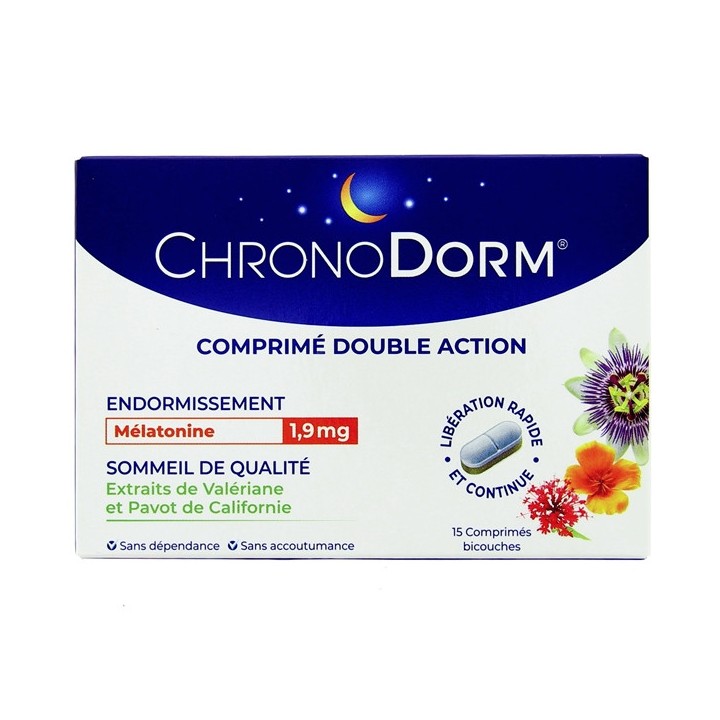 Chronodorm Comprimé Double Action 1,9mg - 15 comprimés bicouches -  Iprad