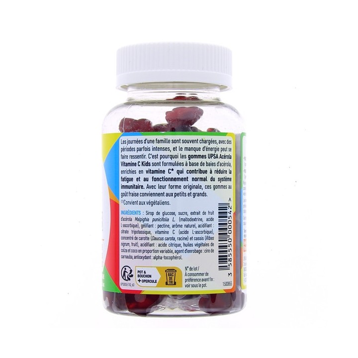 Vitalité Kids Acérola Vitamine C - 60 gommes - UPSA