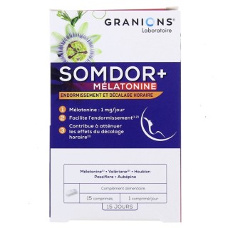 Somdor+ mélatonine - 15 comprimés - Granion - Complément alimentaire