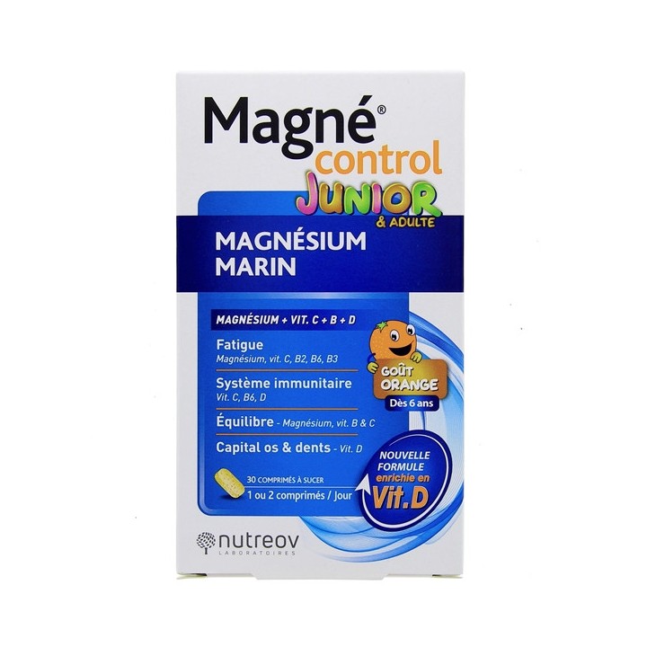 Magné Control Junior & Adulte Magnésium Marin - 30 comprimés à sucer - Nutreov