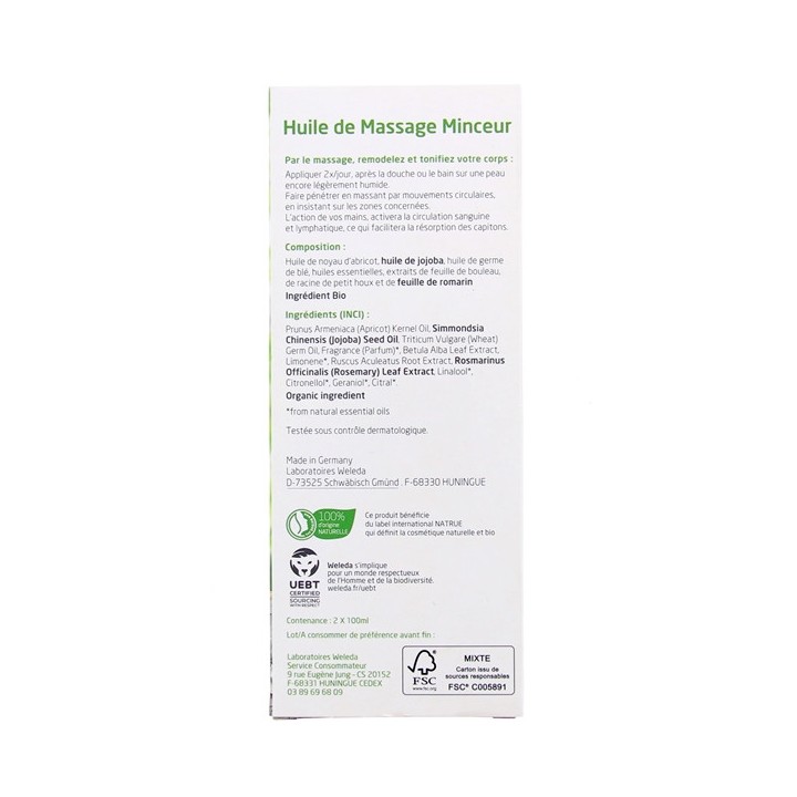 Huile de massage Minceur Bouleau - 2x100ml - Weleda