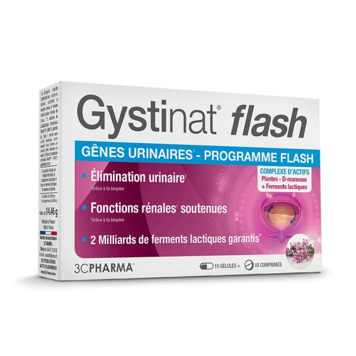 Gystinat Flash - 10 gélules + x10cpr - 3 Chênes