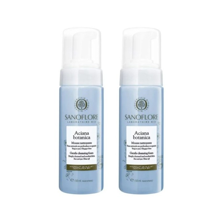 Mousse d’eau nettoyante Aciana botanica - 2x150ml - Sanoflore