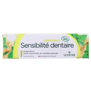 Dentifrice Bio - Sensibilité Dentaire Bio - Tube de 80g - Lehning