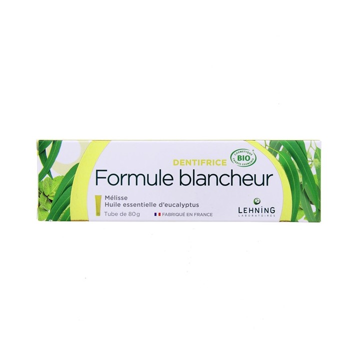 Dentifrice Bio - Formule Blancheur - Tube de 80g - Lehning