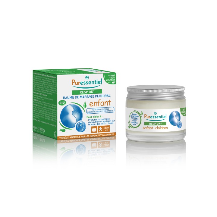 Baume de massage pectoral Enfant Resp'OK - Pot de 60ml - Puressentiel
