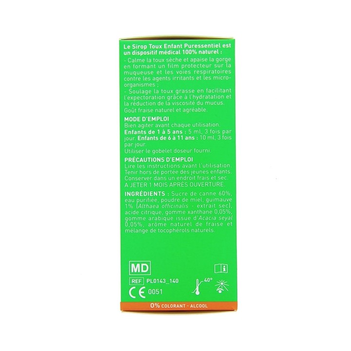 Respiratoire Sirop Toux Enfant 140ml Puressentiel - IllicoPharma
