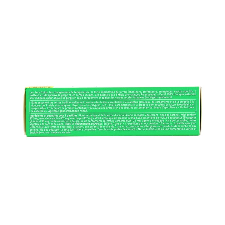 Respiratoire Pastilles 3 Miels Aromatiques x18 Puressentiel - IllicoPharma