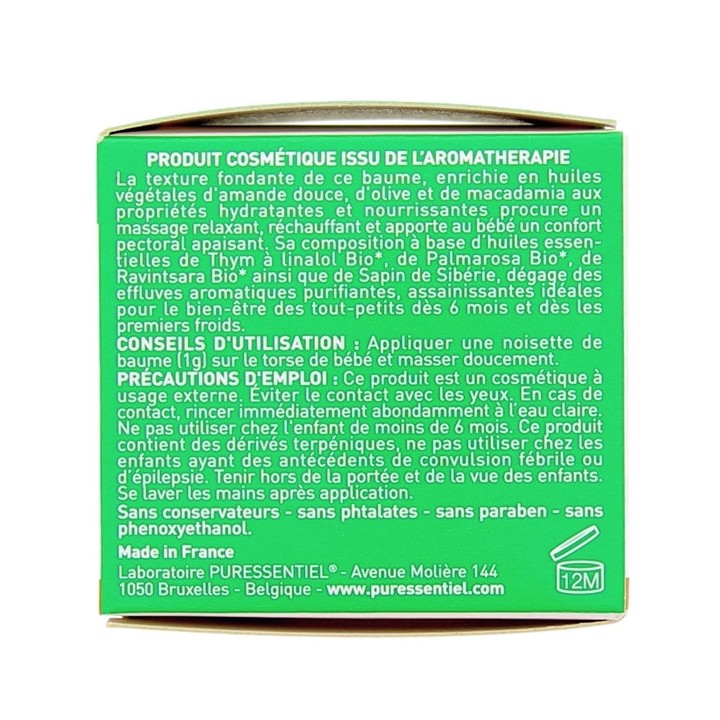Resp'OK Baume de Massage Pectoral Bébé Bio 30ml Puressentiel - IllicoPharma