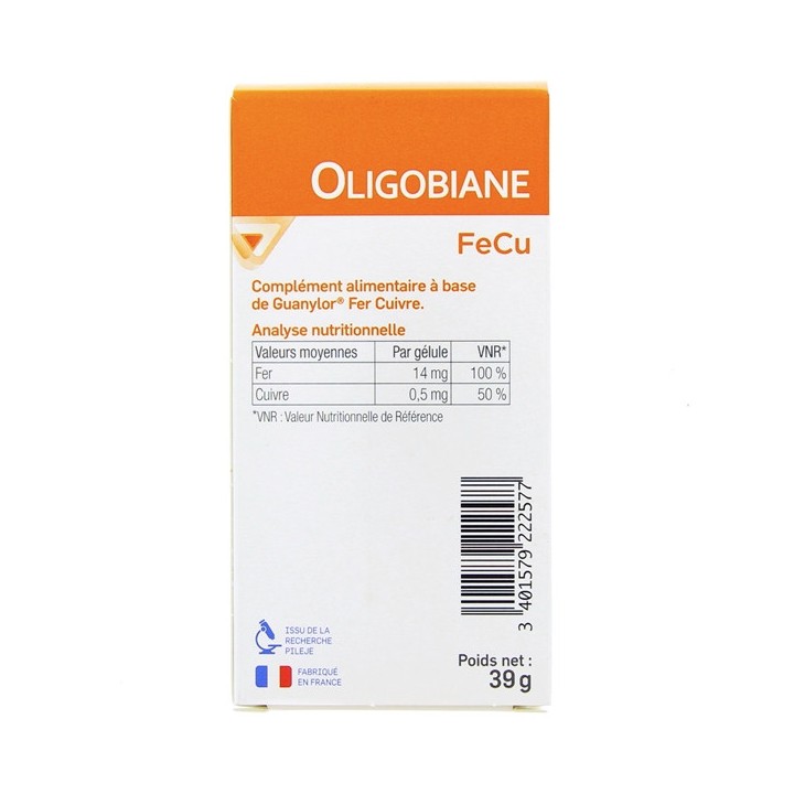 Oligobiane FeCu - 90 gélules - Pileje - Micronutrition