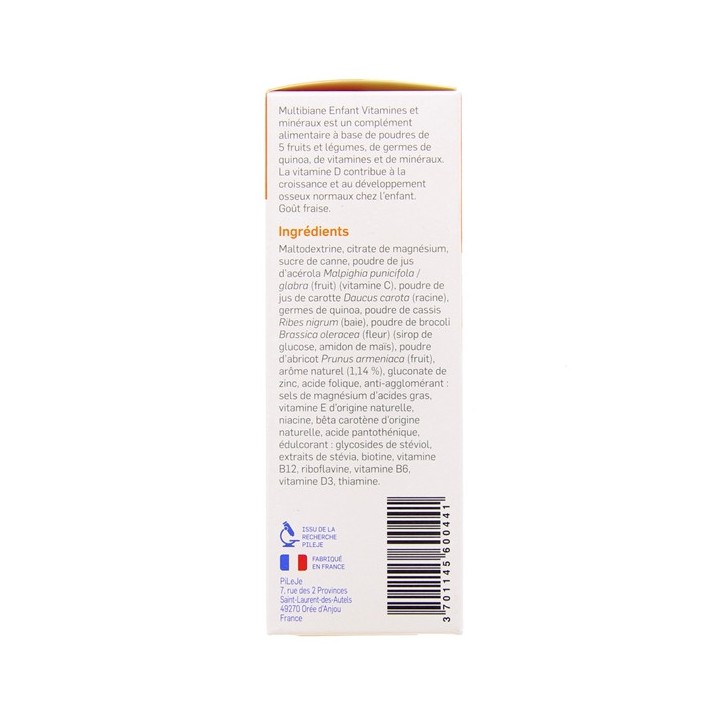 Multibiane Enfant Vitamines et Minéraux - 20 sachets - Pileje