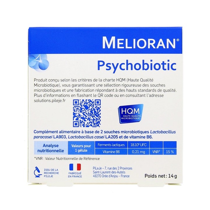 Melioran Psychobiotic - 30 gélules - Pileje
