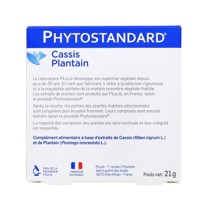 Phytostandard Cassis Plantin - 30 comprimés - Pileje - Phytonutrition