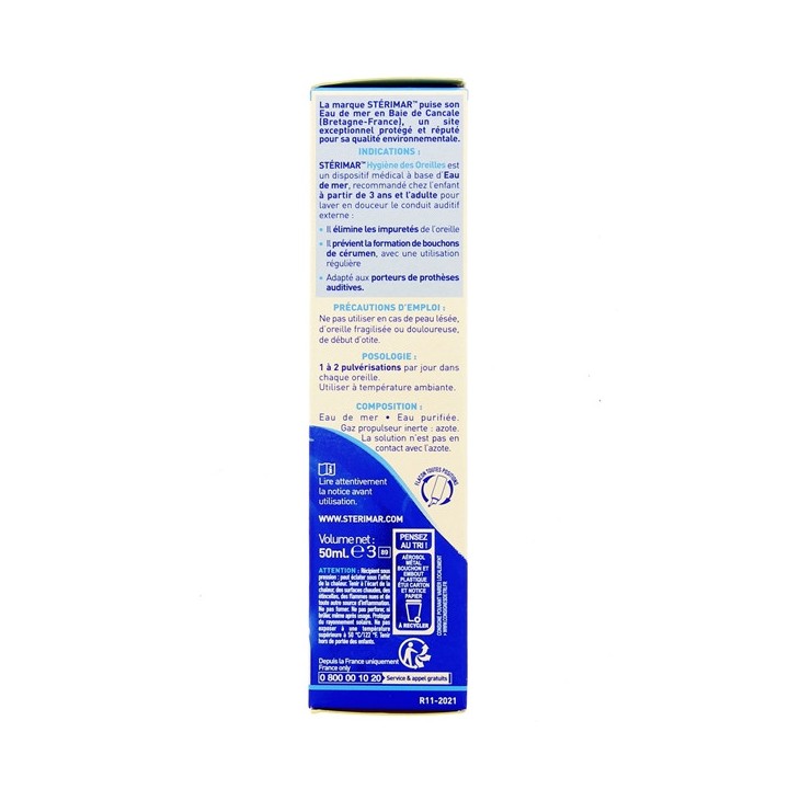 Stérimar Hygiène des Oreilles - 50ml - Hygiène auriculaire
