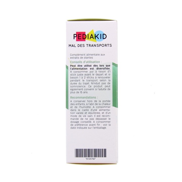 Pediakid Mal des transports - 10 sticks liquides - Goût Citron