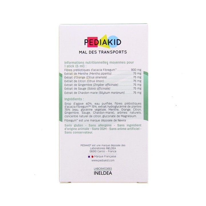 Pediakid Mal des transports - 10 sticks liquides - Goût Citron