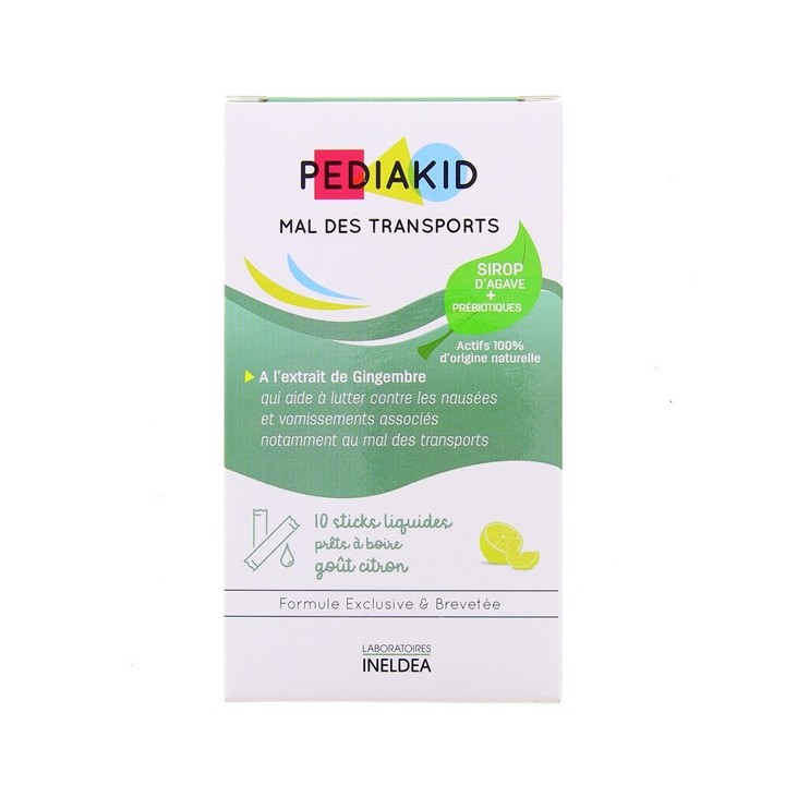 Pediakid Mal des transports - 10 sticks liquides - Goût Citron