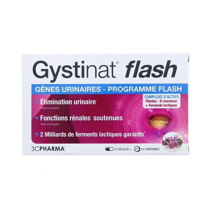 Gystinat Flash - 10 gélules + x10cpr - 3 Chênes