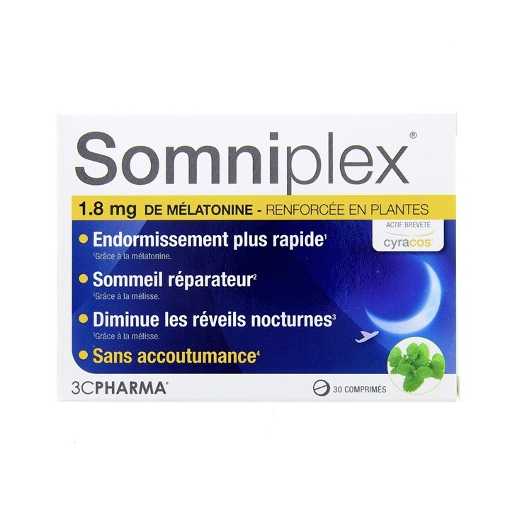 Somniplex 3C Pharma - 30 comprimés - Stress, sommeil, concentration
