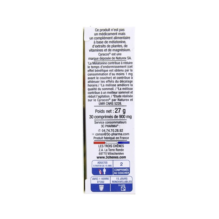 Somniplex 3C Pharma - 30 comprimés - Stress, sommeil, concentration