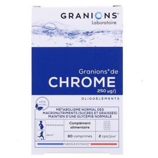 Granions de Chrome 250µg - 60 comprimés - Métabolisme - IllicoPharma