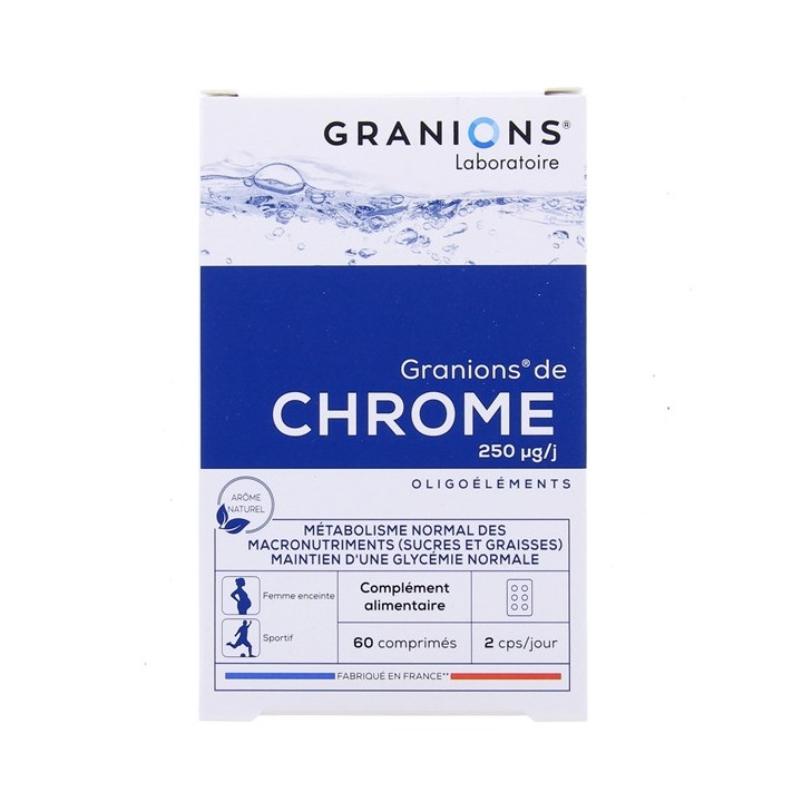 Granions de Chrome 250µg - 60 comprimés - Métabolisme - IllicoPharma
