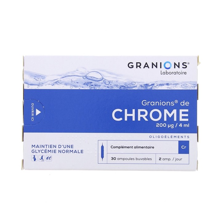 Granions de Chrome 200µg - Laboratoire des Granions - Métabolisme