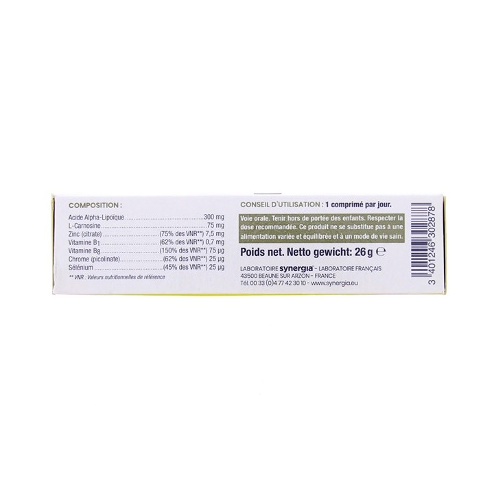Glycontrol - 30 comprimés - Synergia - Métabolisme