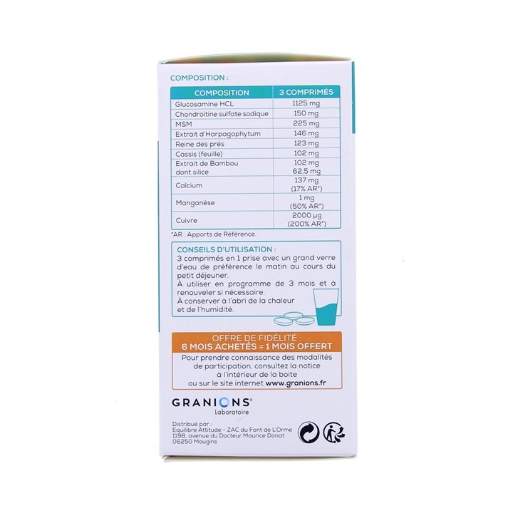 Chondrosteo+ articulations - 180 comprimés - Granions - Illicopharma