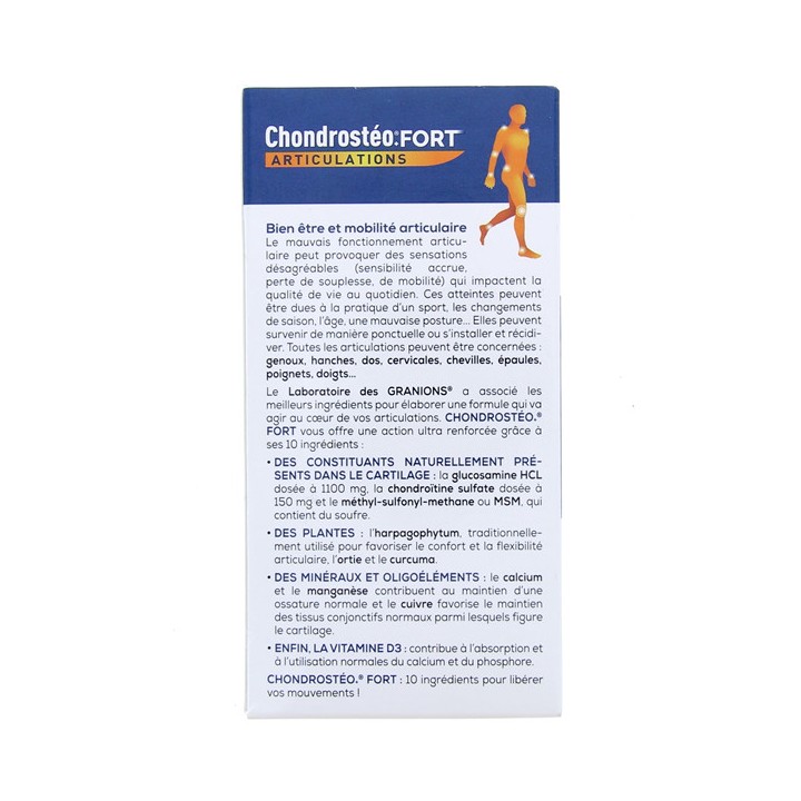 Chondrosteo Fort Articulations - 160 comprimés - Laboratoire des Granions - Douleurs - Illicopharma