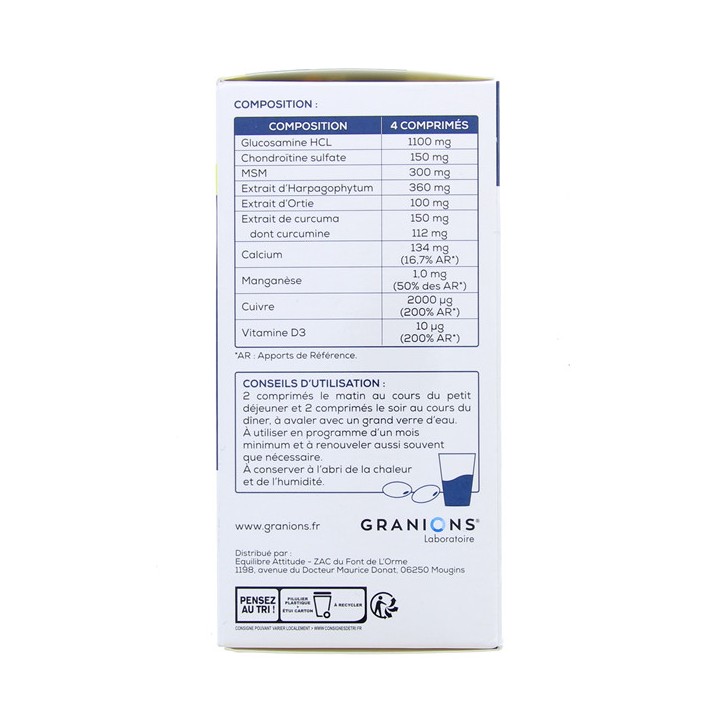 Chondrosteo Fort Articulations - 160 comprimés - Laboratoire des Granions - Douleurs - Illicopharma