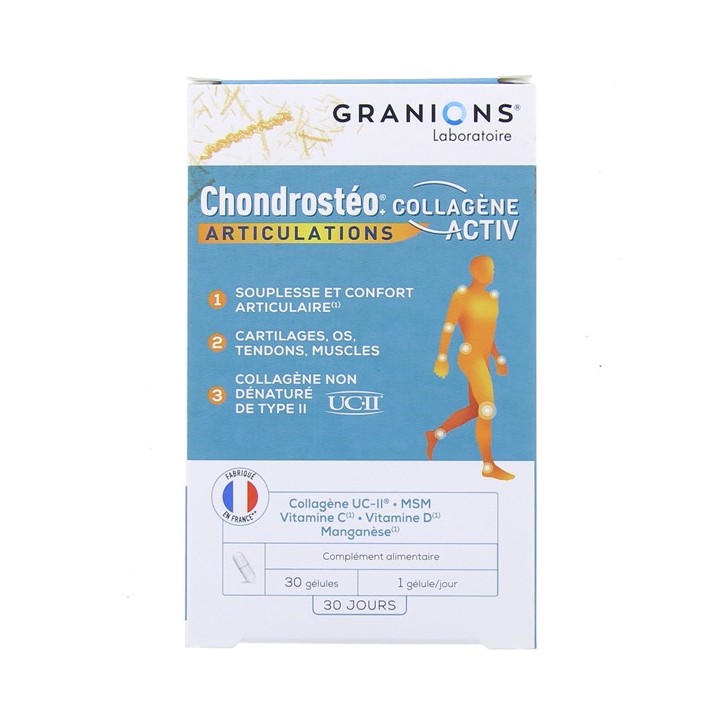 Chondrostéo+ Collagène Activ Articulations - 30 gélules - Granions - Illicopharma