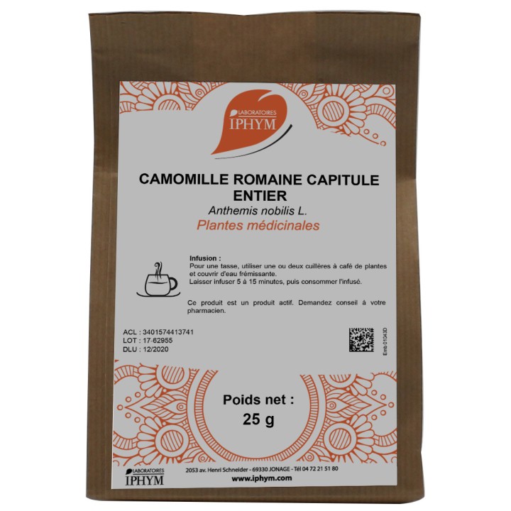 Tisane Camomille romaine fleur Iphym 25g - Digestion, transit - Pharmacie IllicoPharma