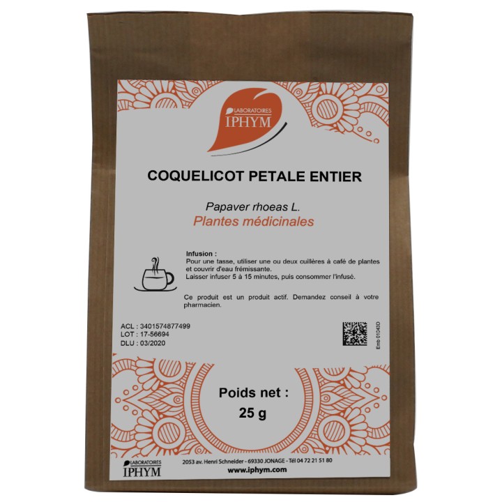 Tisane Coquelicot Iphym - Phytothérapie - Pharmacie en ligne IllicoPharma