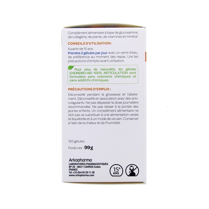 Chondro-aid 100% articulation - offre 180 gélules - Arkopharma