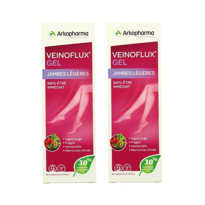 Veinoflux Gel Jambes légères - Lot de 2x150ml - Arkopharma - Illicopharma