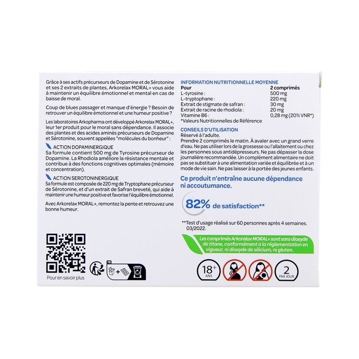 Arkorelax Moral+ - 30 comprimés - Arkopharma - IllicoPharma