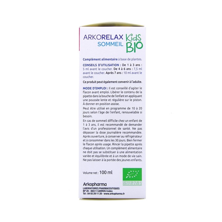 Arkorelax Sommeil Kids Bio - 100ml - Arkopharma - IllicoPharma