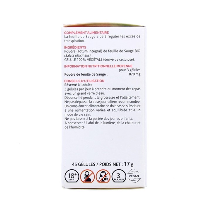 Arkogelules Sauge Bio - 45 gélules - Arkopharma - IllicoPharma