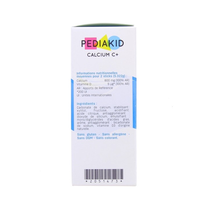 Pediakid Calcium C + cola - 14 sticks - Forme, vitalité - Pharmacie en ligne IllicoPharma