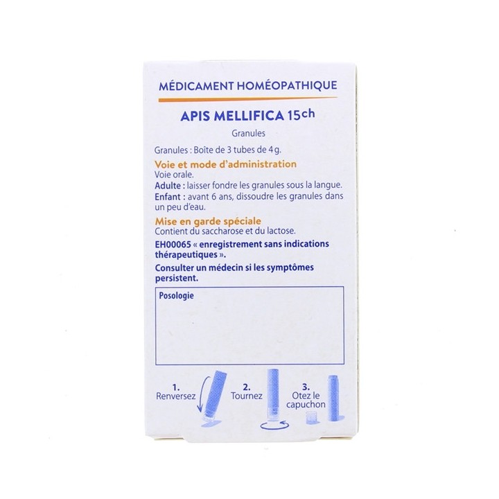 Apis Mellifica 15CH granules Boiron - 3 tubes