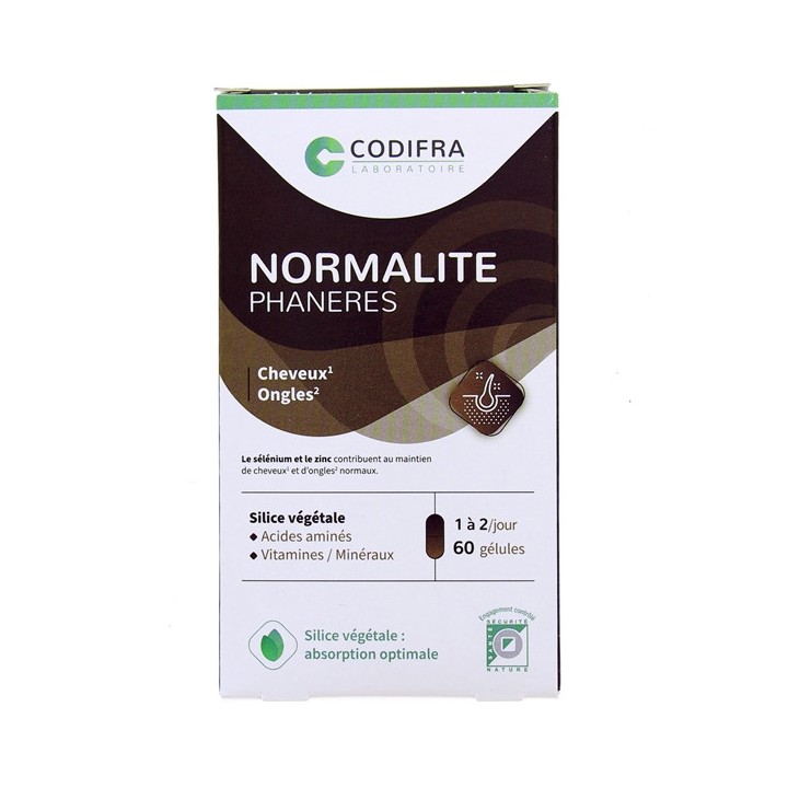 Normalite Phanères 60 gélules - Codifra - Cheveux & Ongles - IllicoPharma