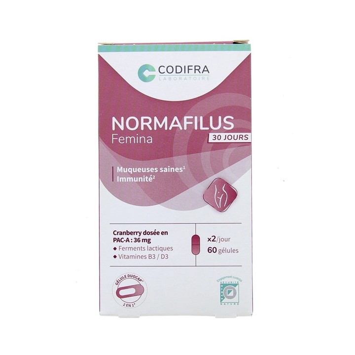 Normafilus Femina - 60 gélules - Codifra - En vente chez Illicopharma