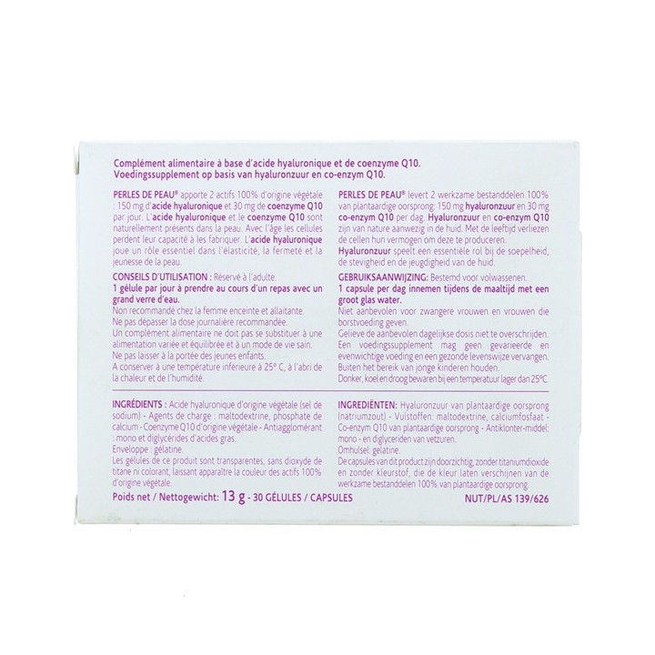Perles de peau acide hyaluronique coenzyme Q10 - 30 gélules - Arkopharma - Illicopharma