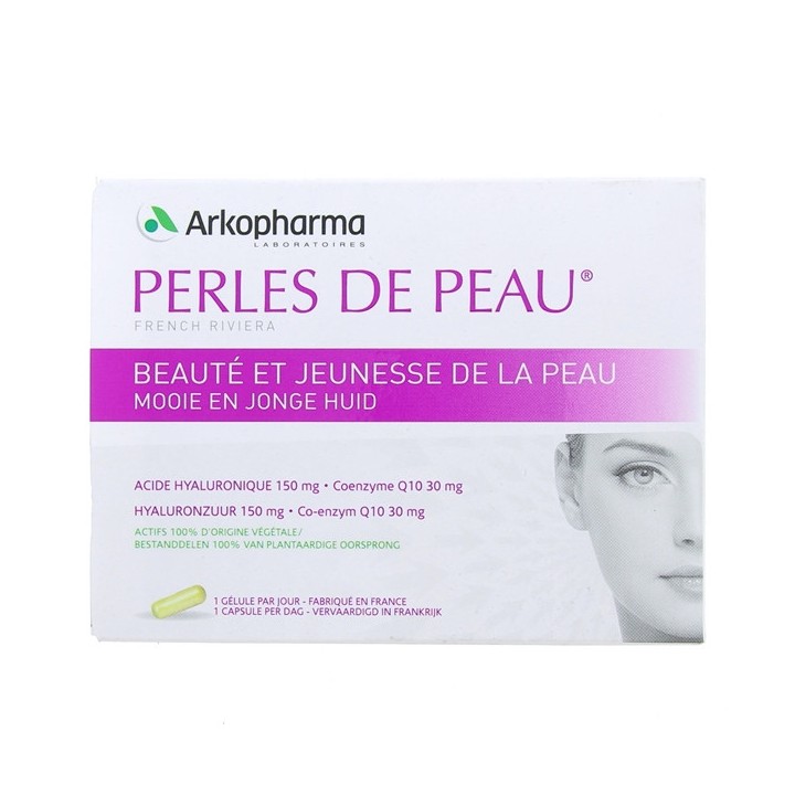 Perles de peau acide hyaluronique coenzyme Q10 - 30 gélules - Arkopharma - Illicopharma