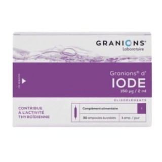 Granions d'Iode 30 ampoules - Troubles féminins et masculins - Pharmacie IllicoPharma