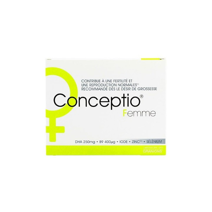 Conceptio Femme - 30 gélules + 30 capsules - Laboratoire des Granions - Préparation à la grossesse - IllicoPharma